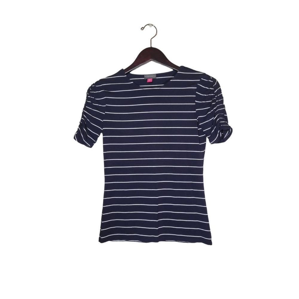 Vince Camuto Women's Short Sleeves Striped Stretch Top Size XS
